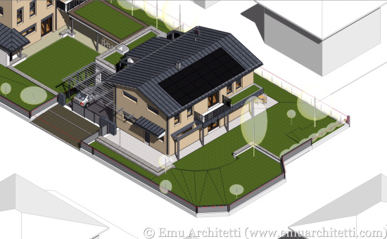 3D model of one of the two passive houses of Cavriago.
