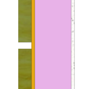 Exterior continuous insulation gap detail