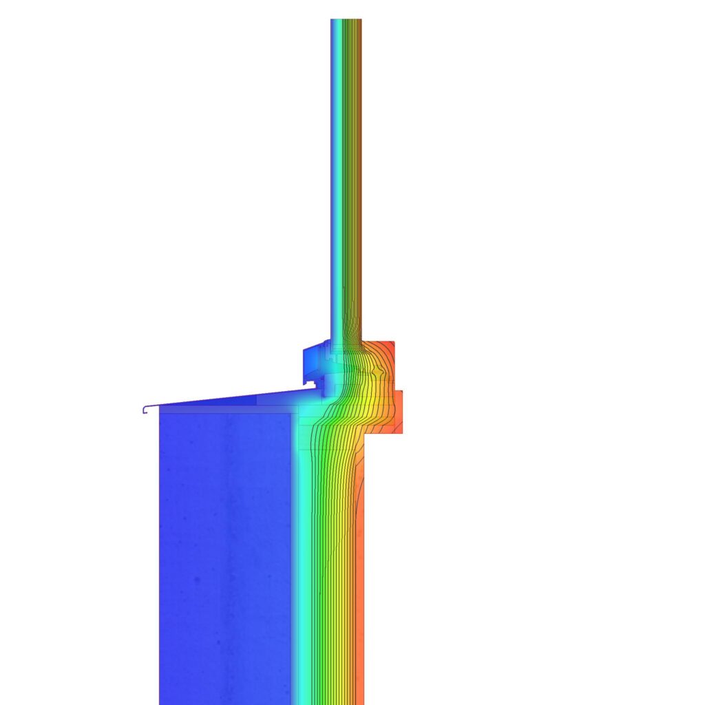 Isothermal analysis of window installation to ensure building durability.